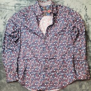 ROBERT GRAHAM Mens Graphic Print Button Up Dress SHIRT Long Sleeve